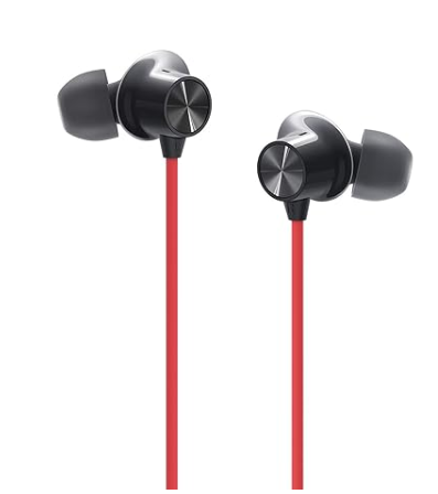 Oneplus Bullets Wireless Z Bass Edition Bluetooth in Ear Earphones with mic, (Reverb Red)