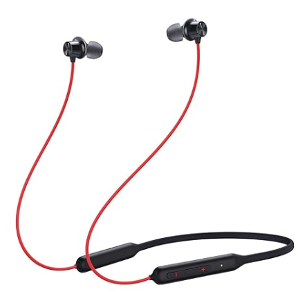 Oneplus Bullets Wireless Z Bass Edition Bluetooth in Ear Earphones with mic, (Reverb Red)