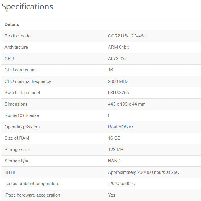 Mikrotik CCR2116-12G-4S+